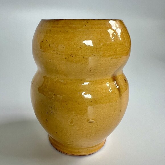 MCM Owl Vase Handmade Stoneware Folk Art Cottagecore Glazed 5" Home Decor - Picture 4 of 9